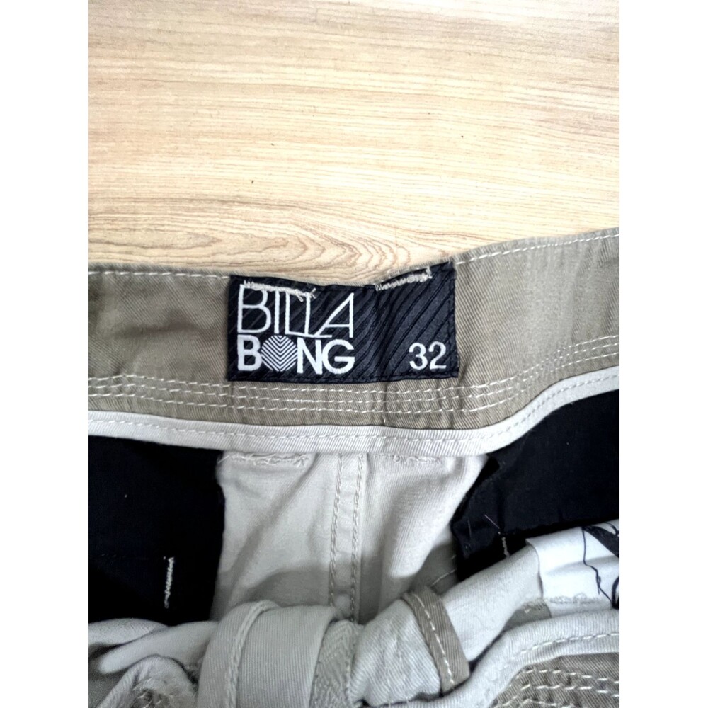 Men’s Billabong Tan Khaki Chino Cargo Pocket Shorts, SIZE 34 Baggy Surf Board - Picture 7 of 10